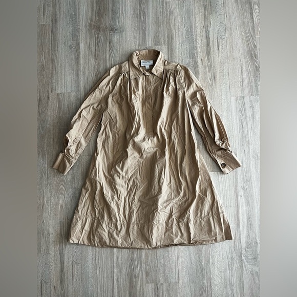 Anthropologie Mare Mare Long-Sleeve Collared Zip-Front Midi Dress - Small - Picture 2 of 10